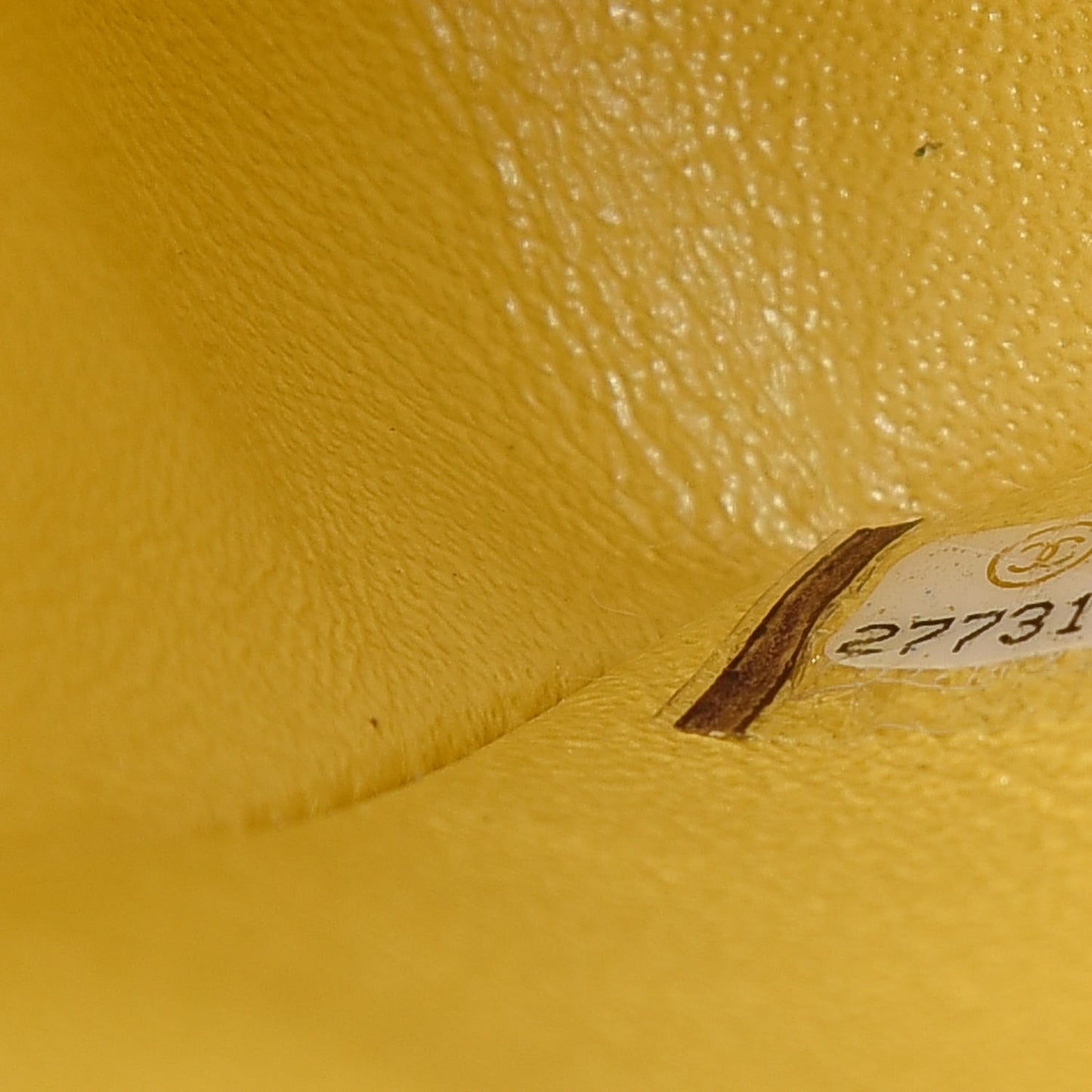 Iridescent Caviar Quilted Small Double Flap Yellow