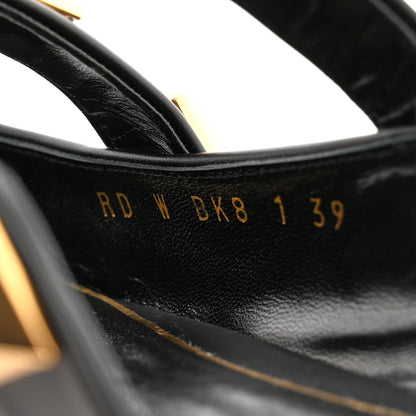 Valentino Garavani Calfskin Roman Stud Flat Mules 39 Black 8 of 12