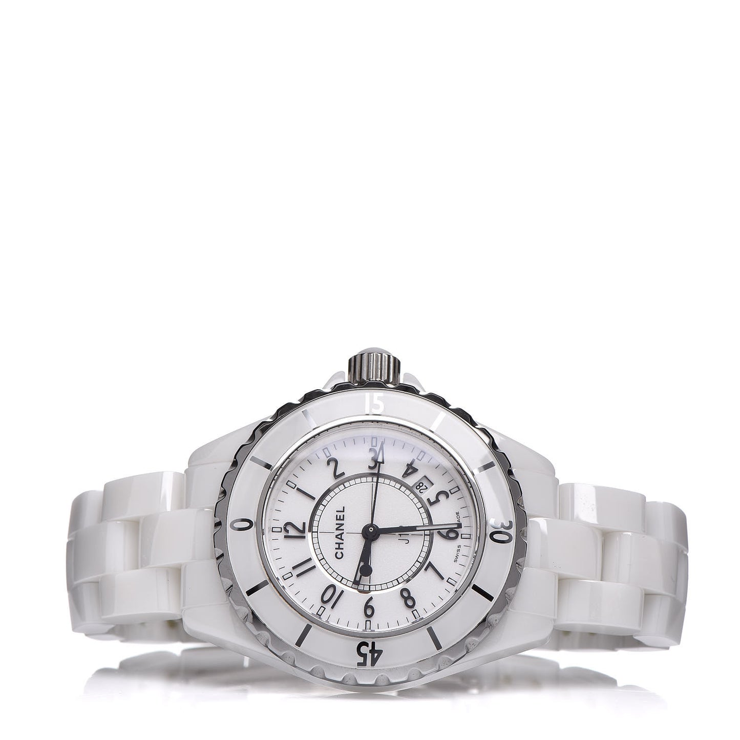 Stainless Steel Ceramic 33mm J12 Quartz Watch White