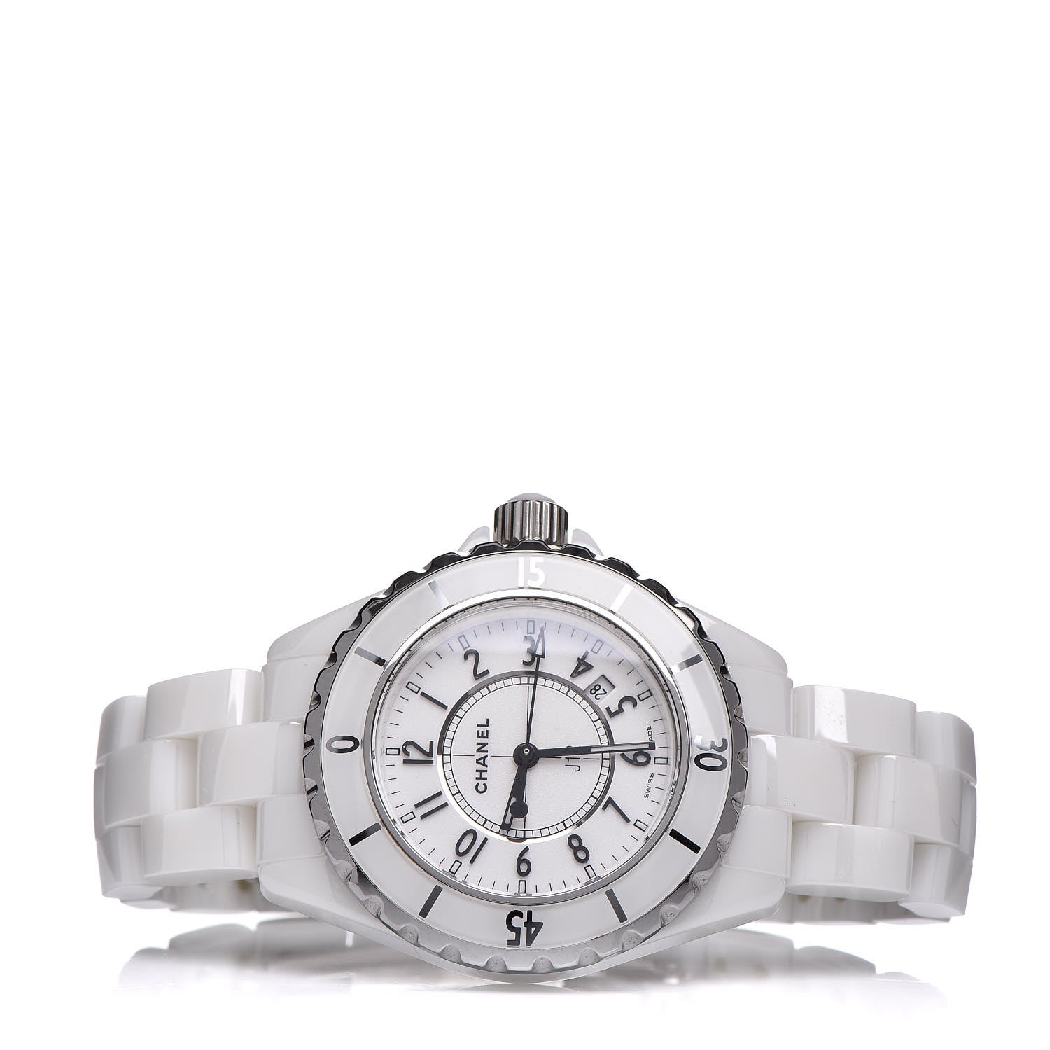 Chanel Stainless Steel Ceramic 33mm J12 Quartz Watch White 3 of 6