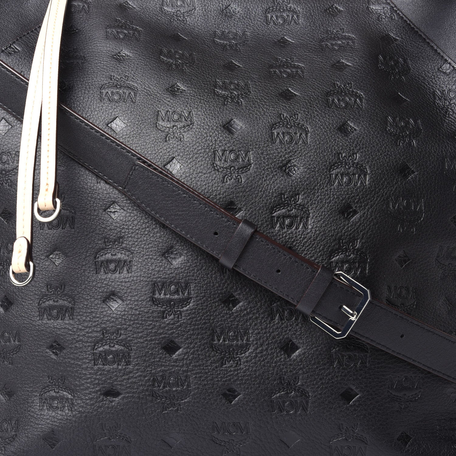 MCM Calfskin Ottomar Monogram Large Klara Hobo Black 7 of 9