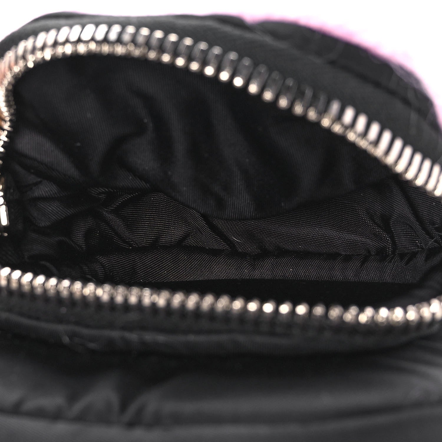 Prada Tessuto Nylon Faux Fur Small Pocket Wristlet Pouch Black Glicine 8 of 12