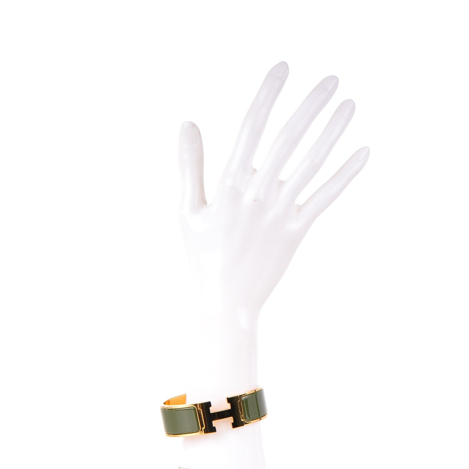 Hermes Enamel Wide Clic Clac H Bracelet GM Loden 2 of 4
