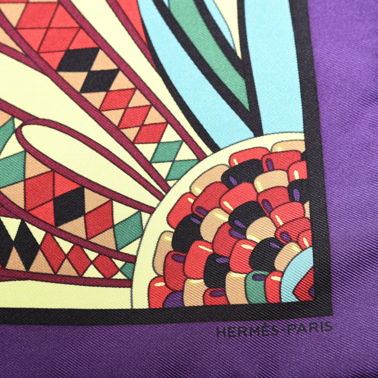 Hermes Silk Les Flots Du Cheval Pocket Square 5 of 6