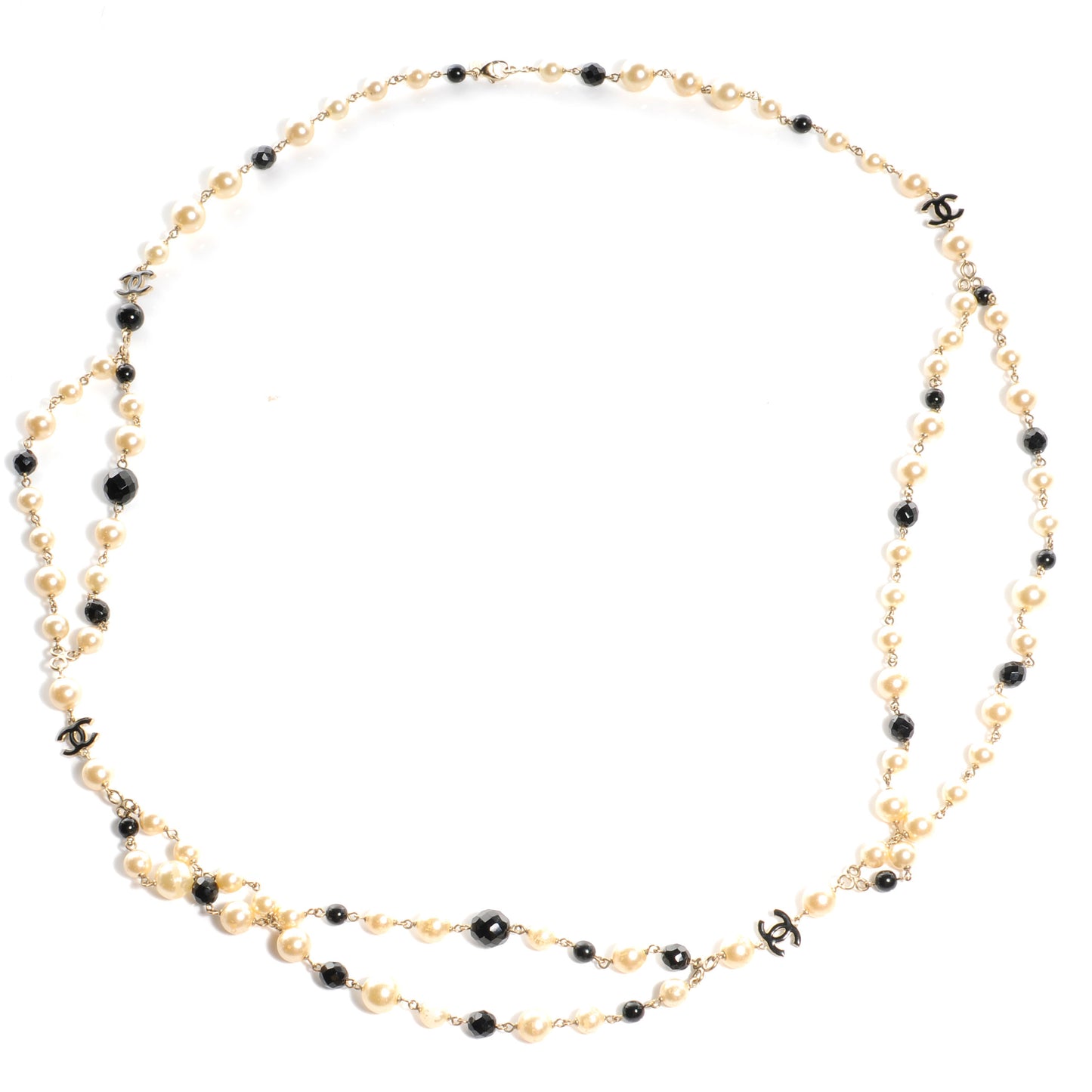Pearl CC Beaded Long Necklace
