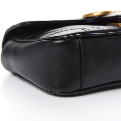 Gucci Calfskin Matelasse Mini GG Marmont Shoulder Bag Black 8 of 19