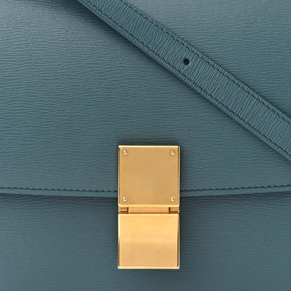 Celine Liege Calfskin Medium Classic Box Flap Bag Blue Slate 8 of 11