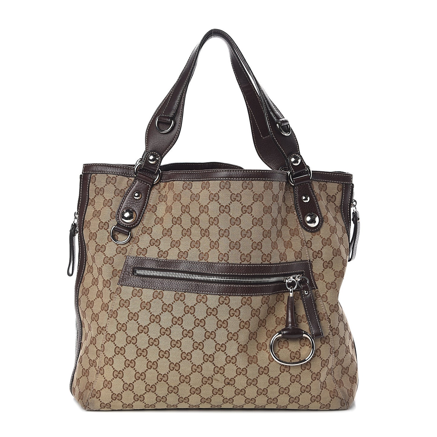 Monogram Large Icon Bit Tote Dark Brown