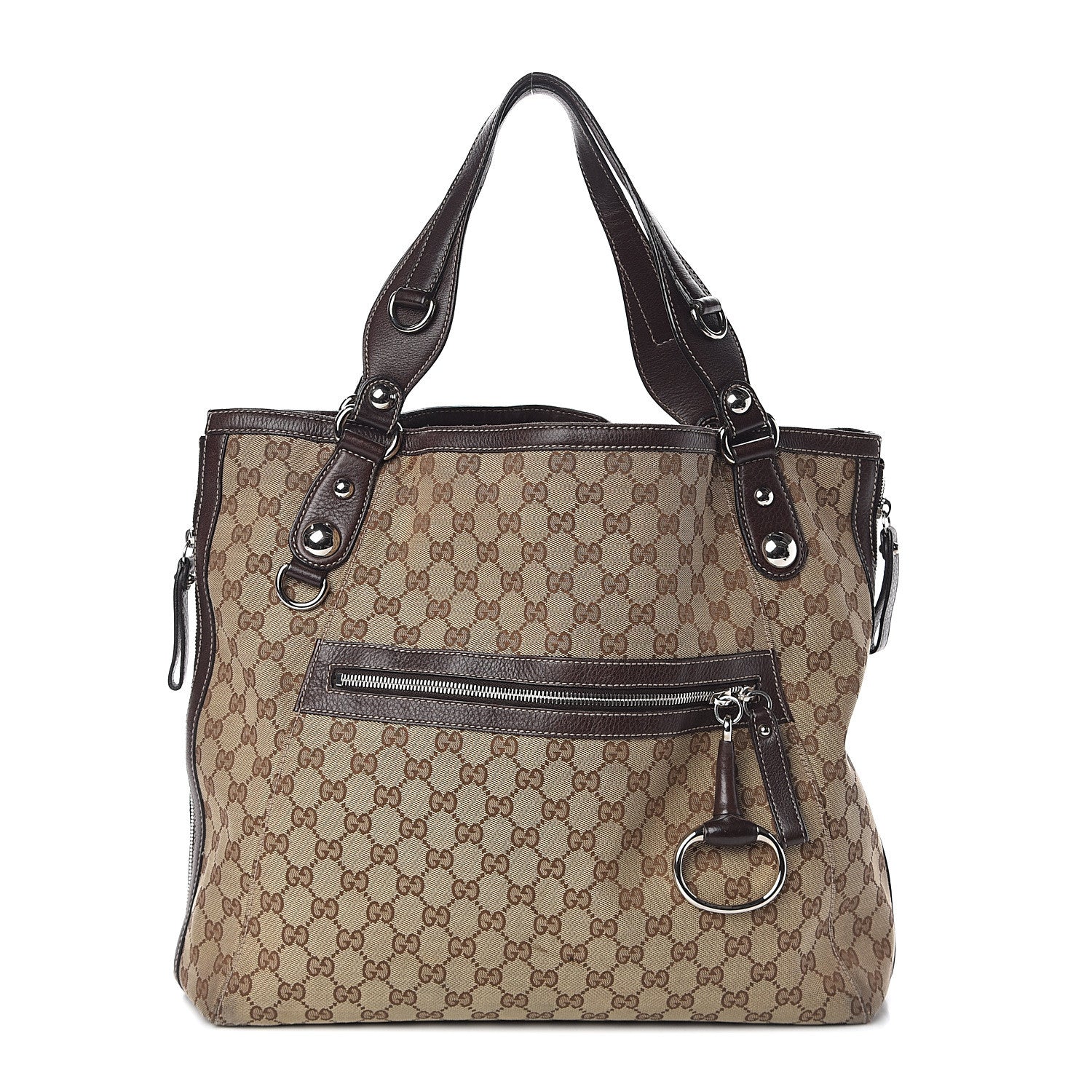 Gucci Monogram Large Icon Bit Tote Dark Brown 1 of 8