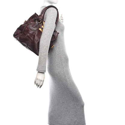Chloe Grained Calfskin Paddington Tote Burgundy 2 of 10