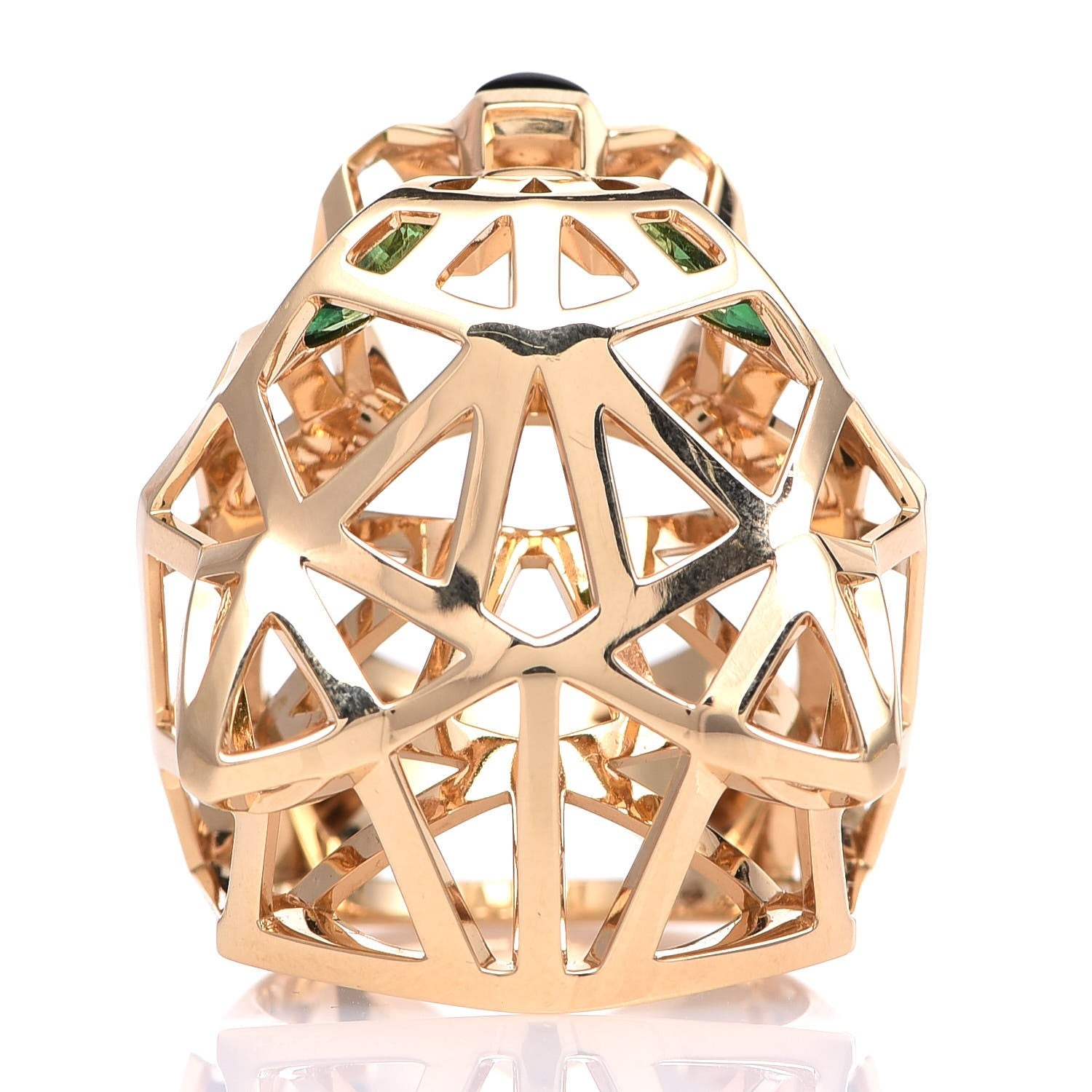 Cartier 18K Yellow Gold Tsavorite Onyx Panthere De Cartier Ring 57 8 6 of 8