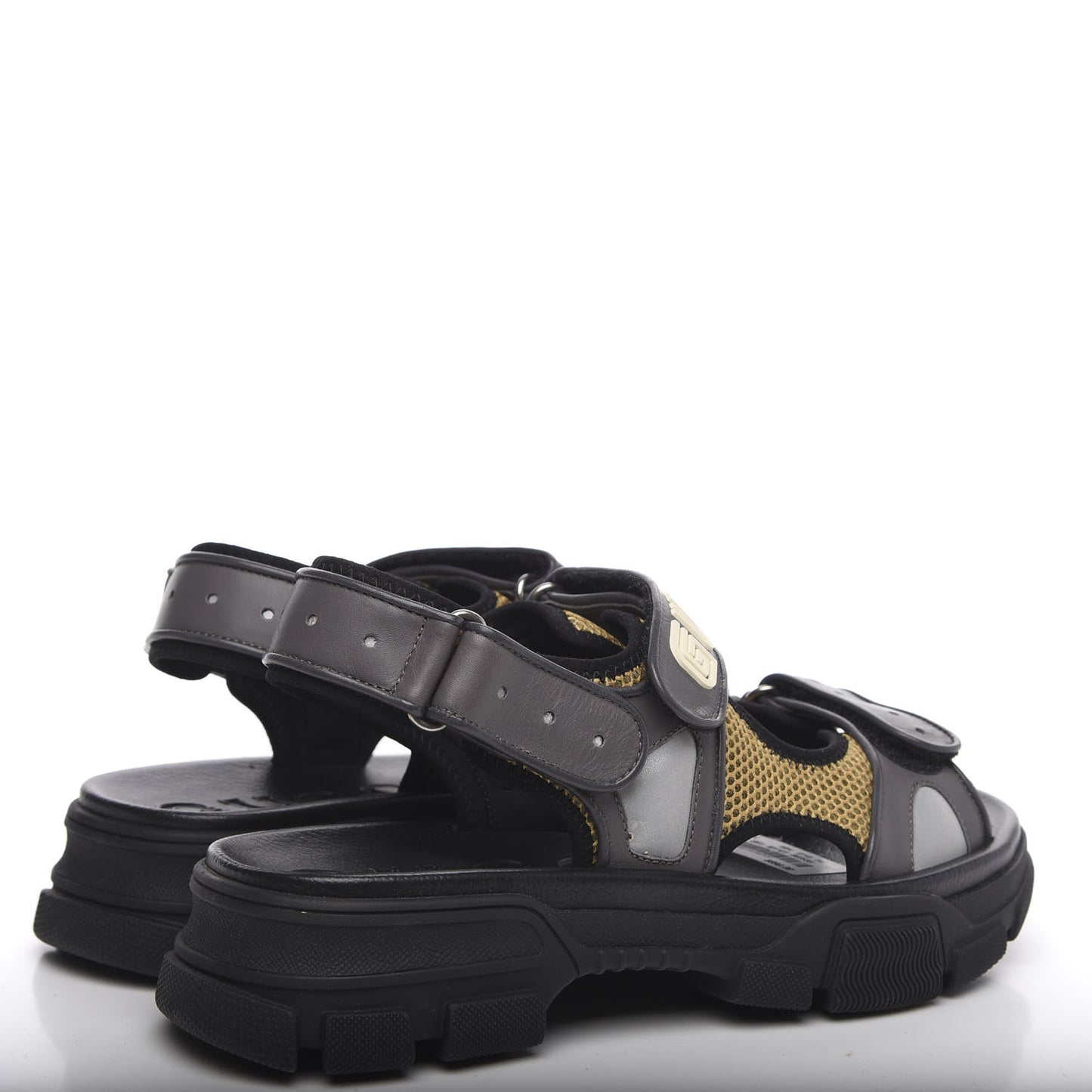 X SEGA Nappa Mesh Mens Aguru Sandals 9 Loess Black