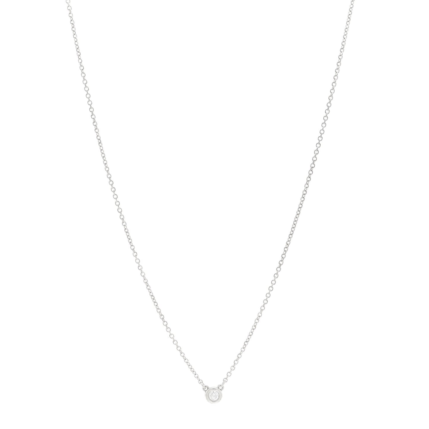 Sterling Silver Diamond .05ct Elsa Peretti Diamonds by the Yard Pendant Necklace