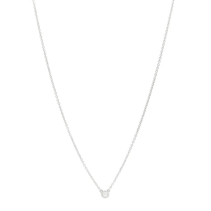 Tiffany Sterling Silver Diamond .05ct Elsa Peretti Diamonds by the Yard Pendant Necklace 1 of 4