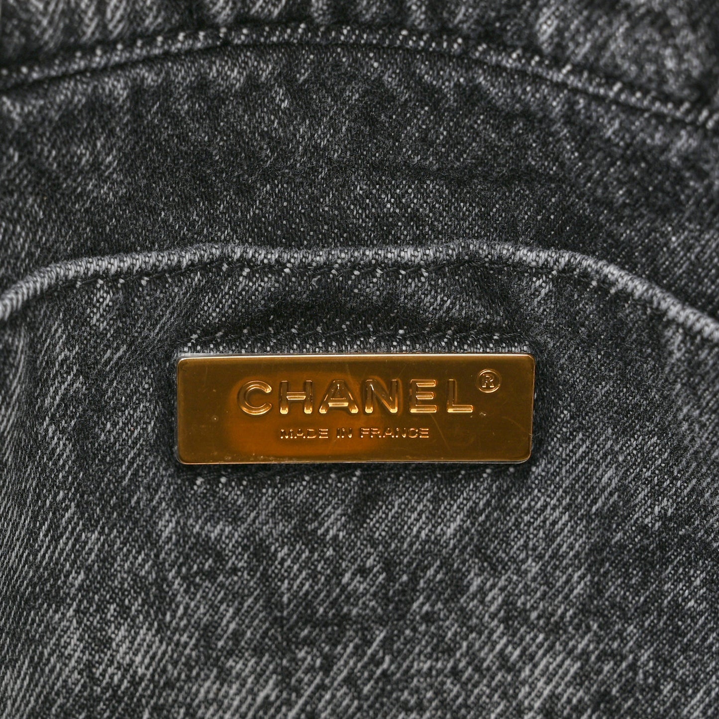 Washed Denim Quilted Medium Chanel 19 Flap Black White