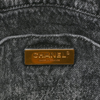 Chanel Washed Denim Quilted Medium Chanel 19 Flap Black White 5 of 10