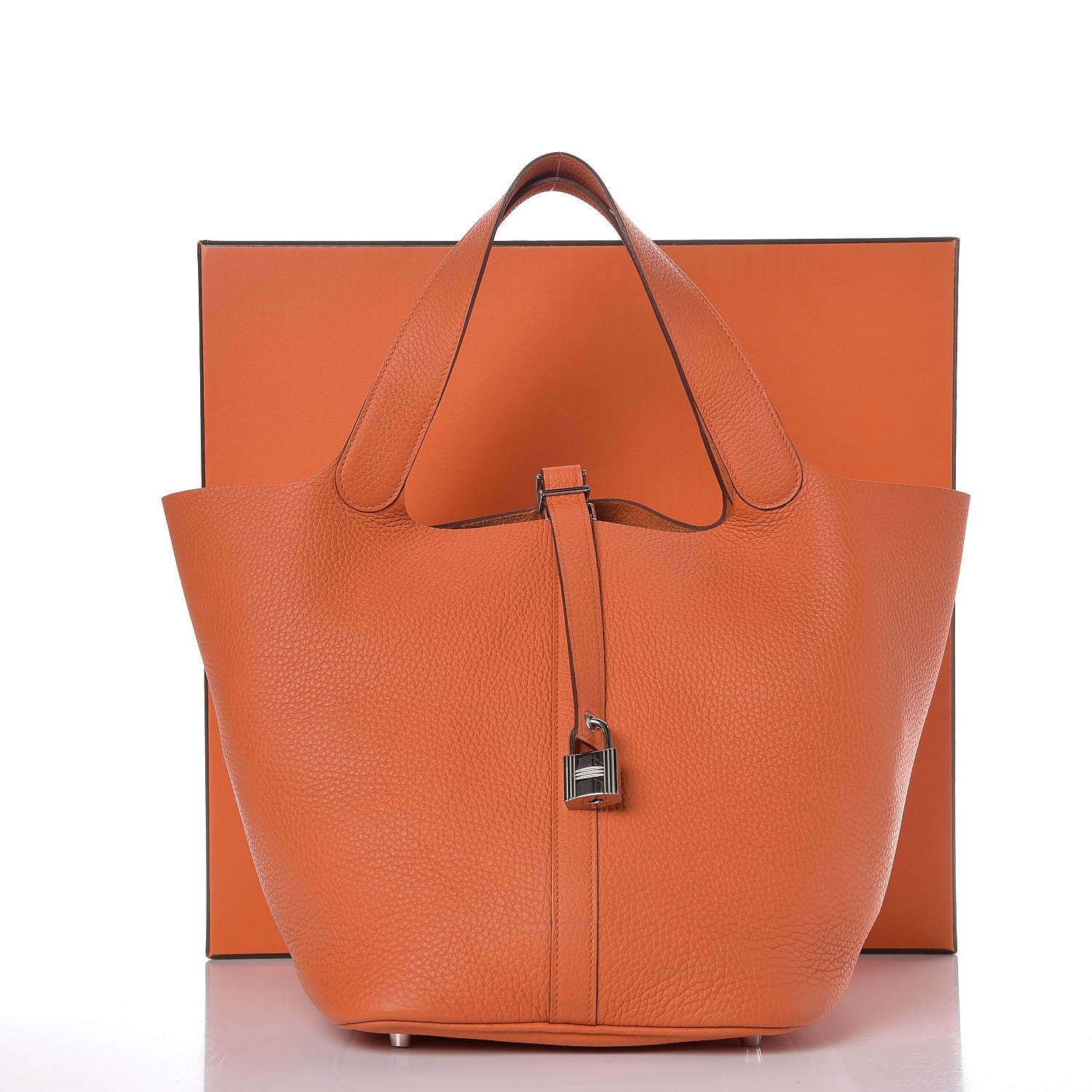 Hermes Taurillon Clemence Picotin Lock 26 GM Orange 8 of 8