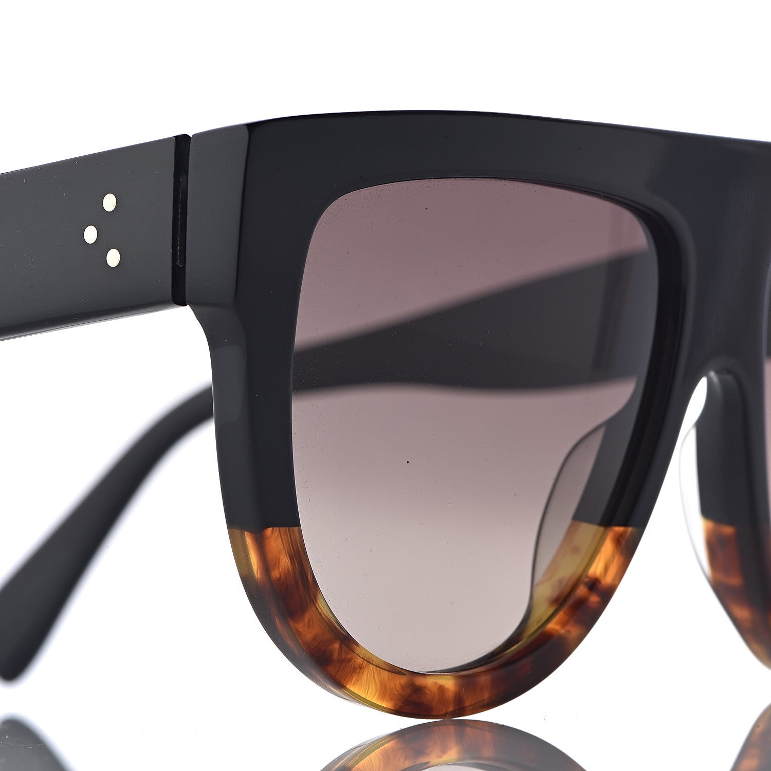 Celine Acetate Aviator Sunglasses CL 40001I Black Havana 8 of 8