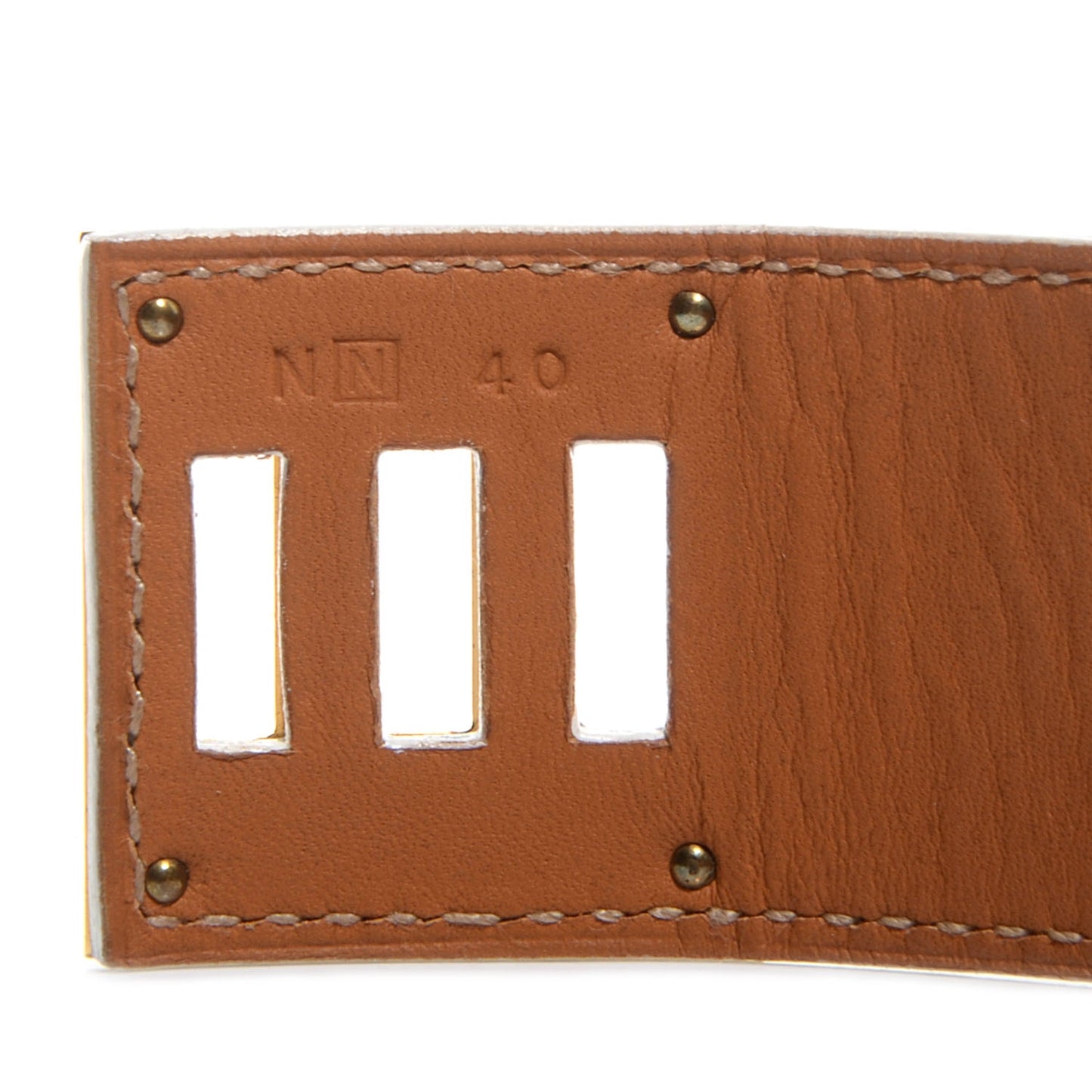 Epsom Kelly Dog Bracelet White