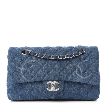 Chanel Denim Quilted CC Print Medium Single Flap Blue 1 of 11