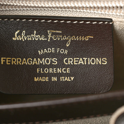 Salvatore Ferragamo Brushed Off Calfskin Small Iconic Top Handle Bag Cocoa 6 of 10