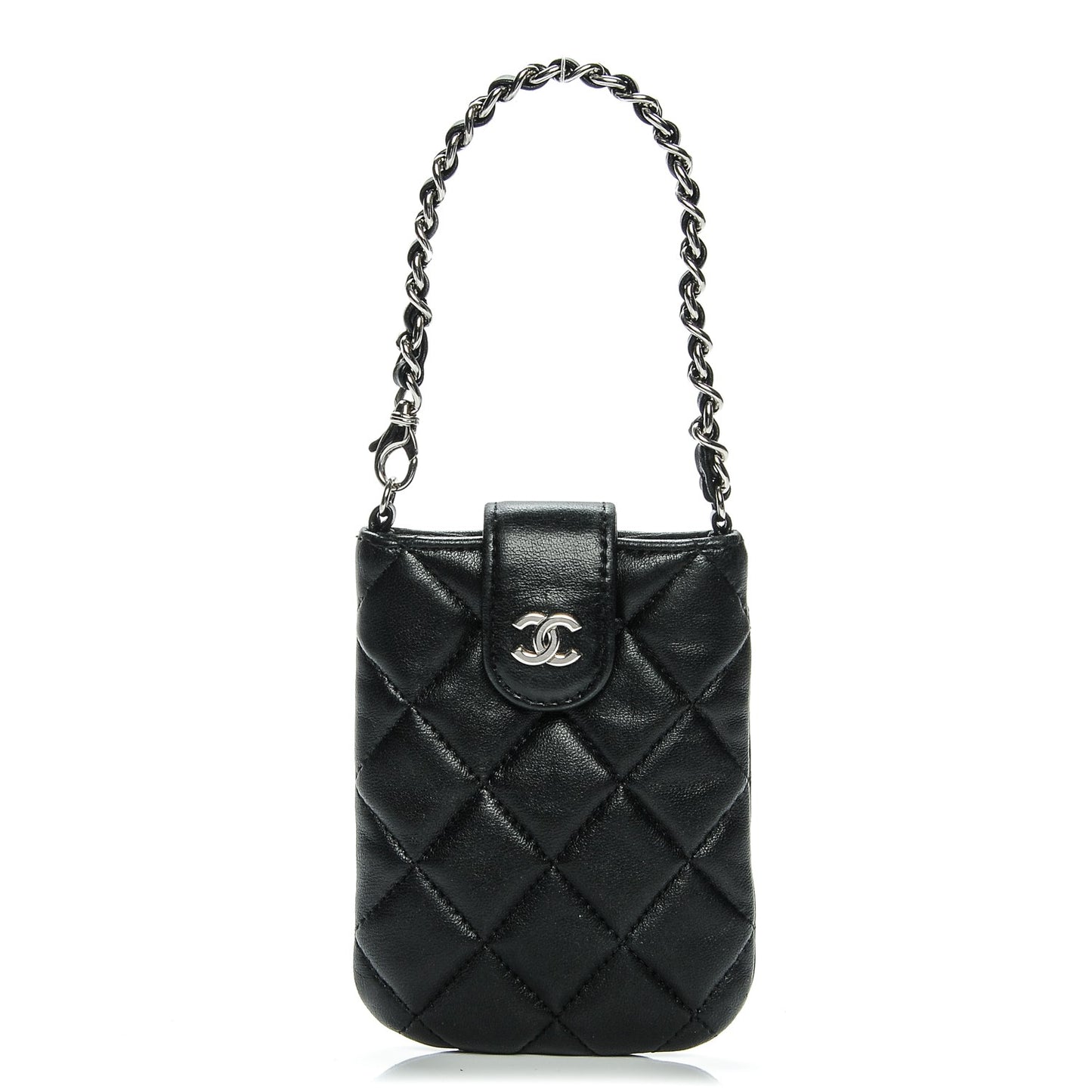 Lambskin Quilted Phone Case Black