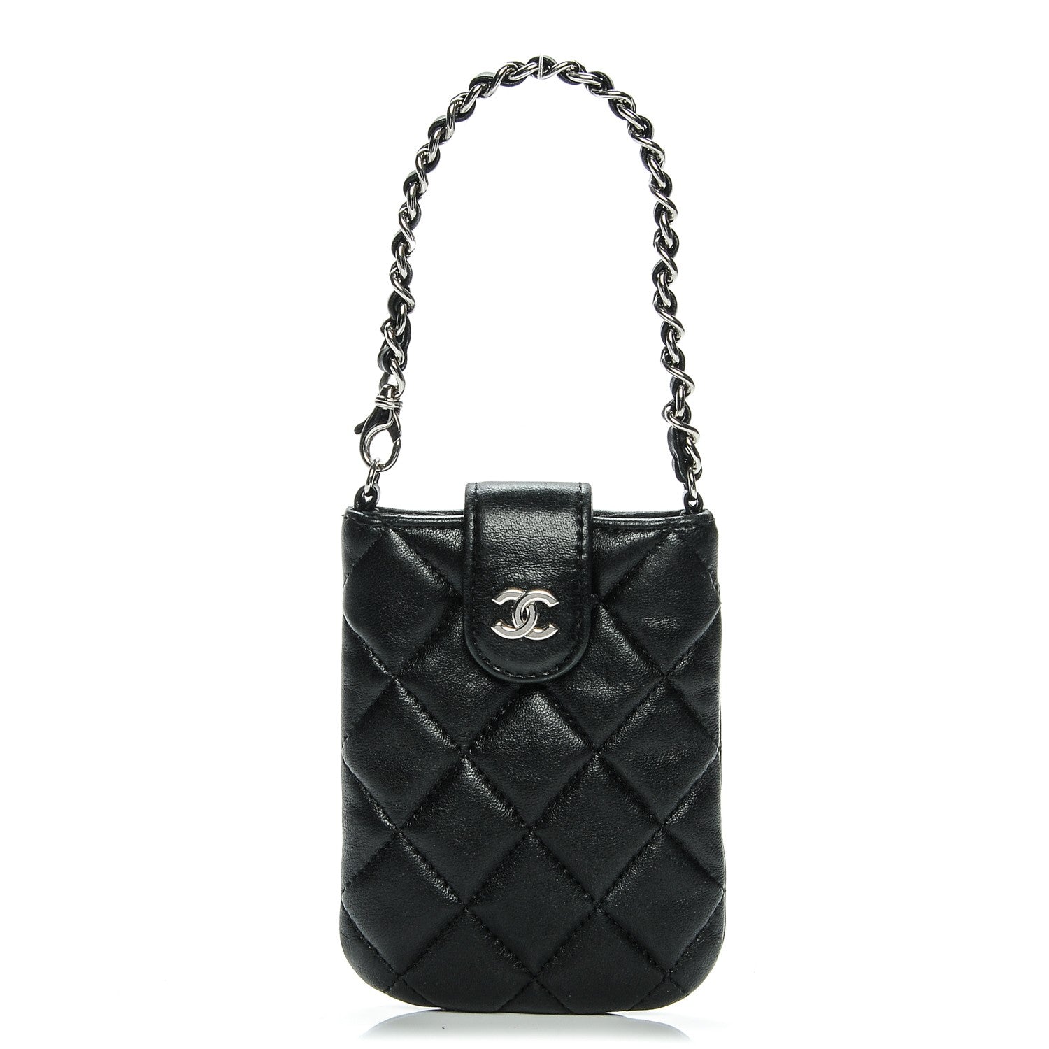 Chanel Lambskin Quilted Phone Case Black 1 of 5