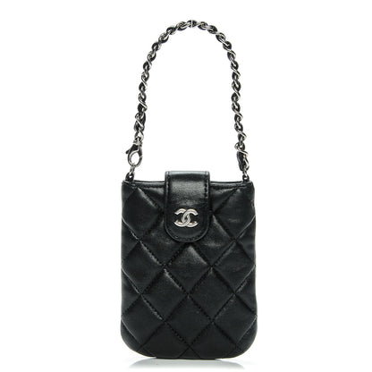 Chanel Lambskin Quilted Phone Case Black 1 of 5