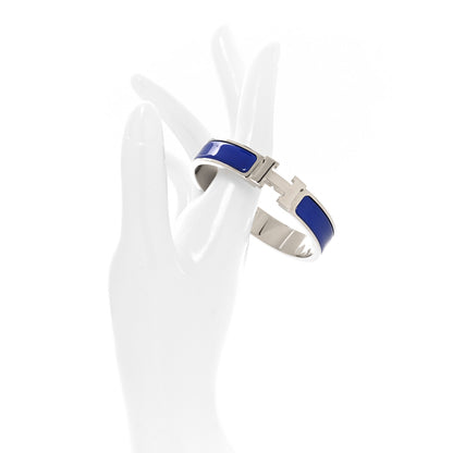 Hermes Narrow Enamel Clic Clac H Bracelet PM Bleu Electrique 2 of 4