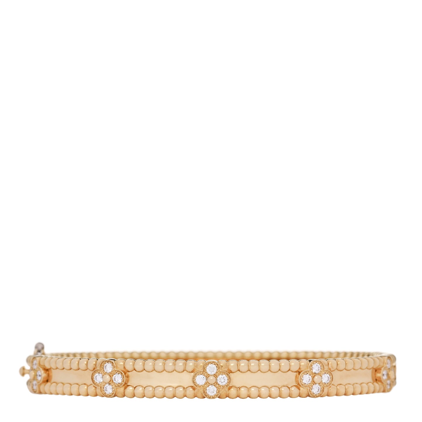 18K Yellow Gold Diamond Perlee Sweet Clovers Bracelet S