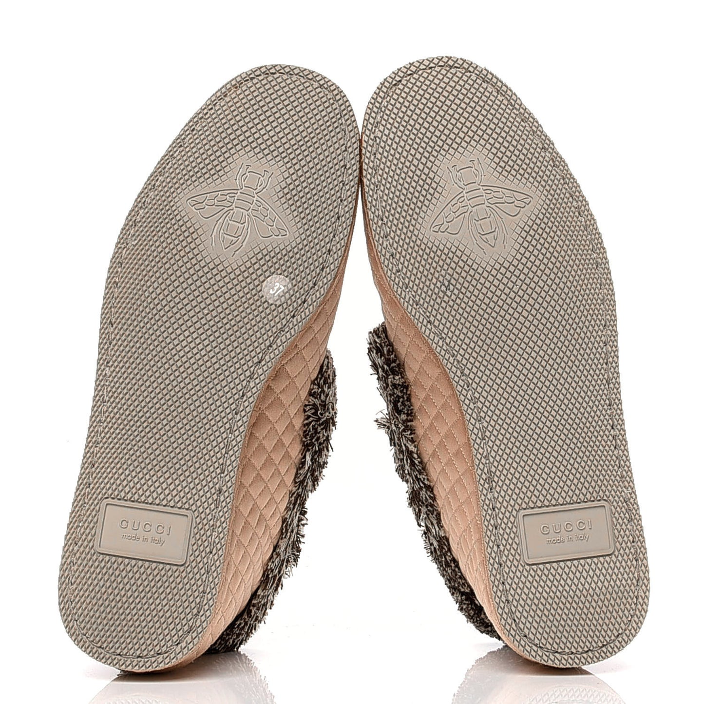 Satin Quilted Womens Fria Horsebit Loafers 37 Apricot Beige