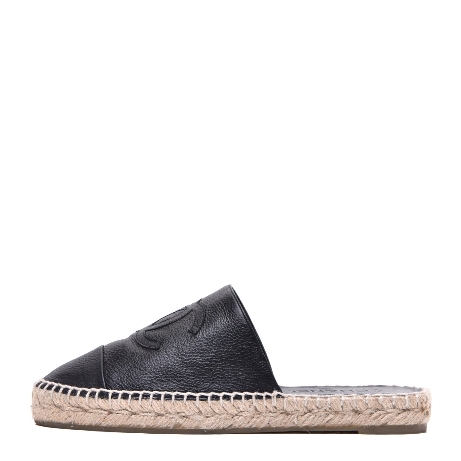 Chanel Calfskin CC Espadrille Mules 39 Black 1 of 11