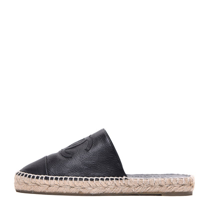 Chanel Calfskin CC Espadrille Mules 39 Black 1 of 11