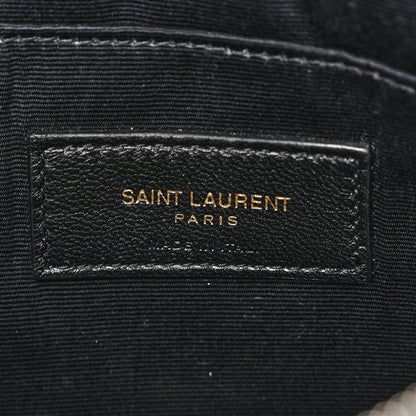 Saint Laurent Calfskin Matelasse Chevron Monogram A5 Wristlet Black 6 of 7