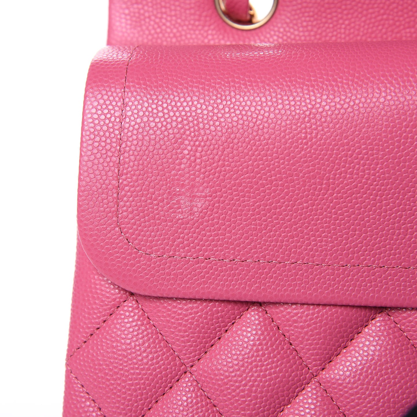 Caviar Quilted Medium Double Flap Pink