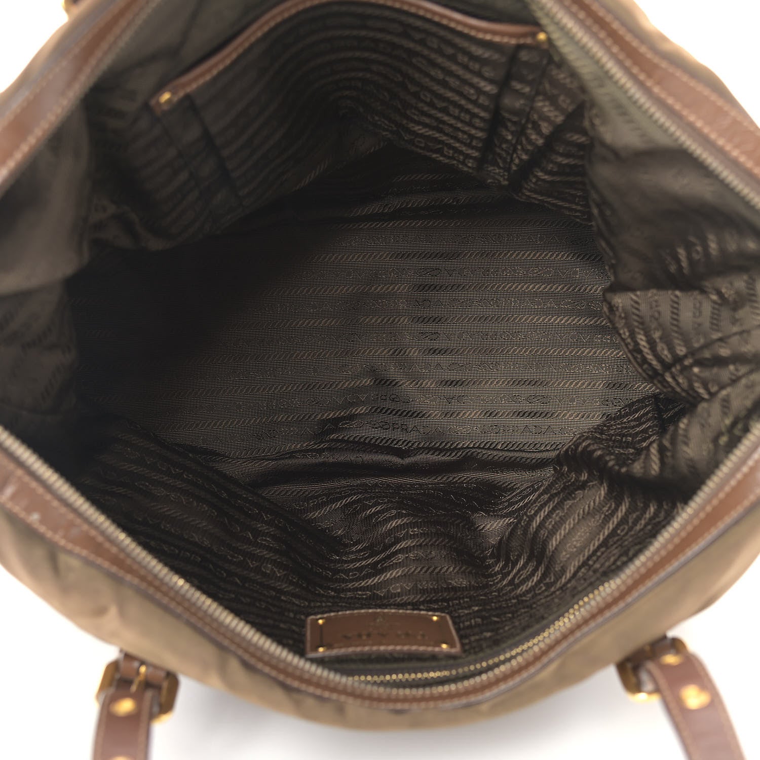 Prada Tessuto Nylon Saffiano Jacquard Logo Tote Rovere 5 of 17