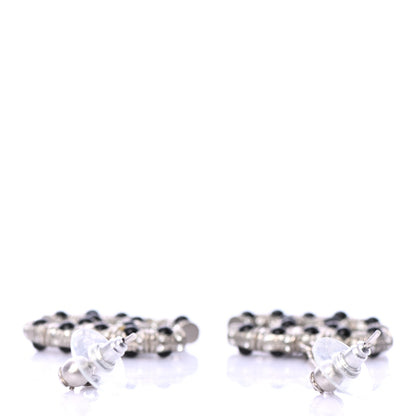 Chanel Crystal CC Drop Earrings Black 3 of 4