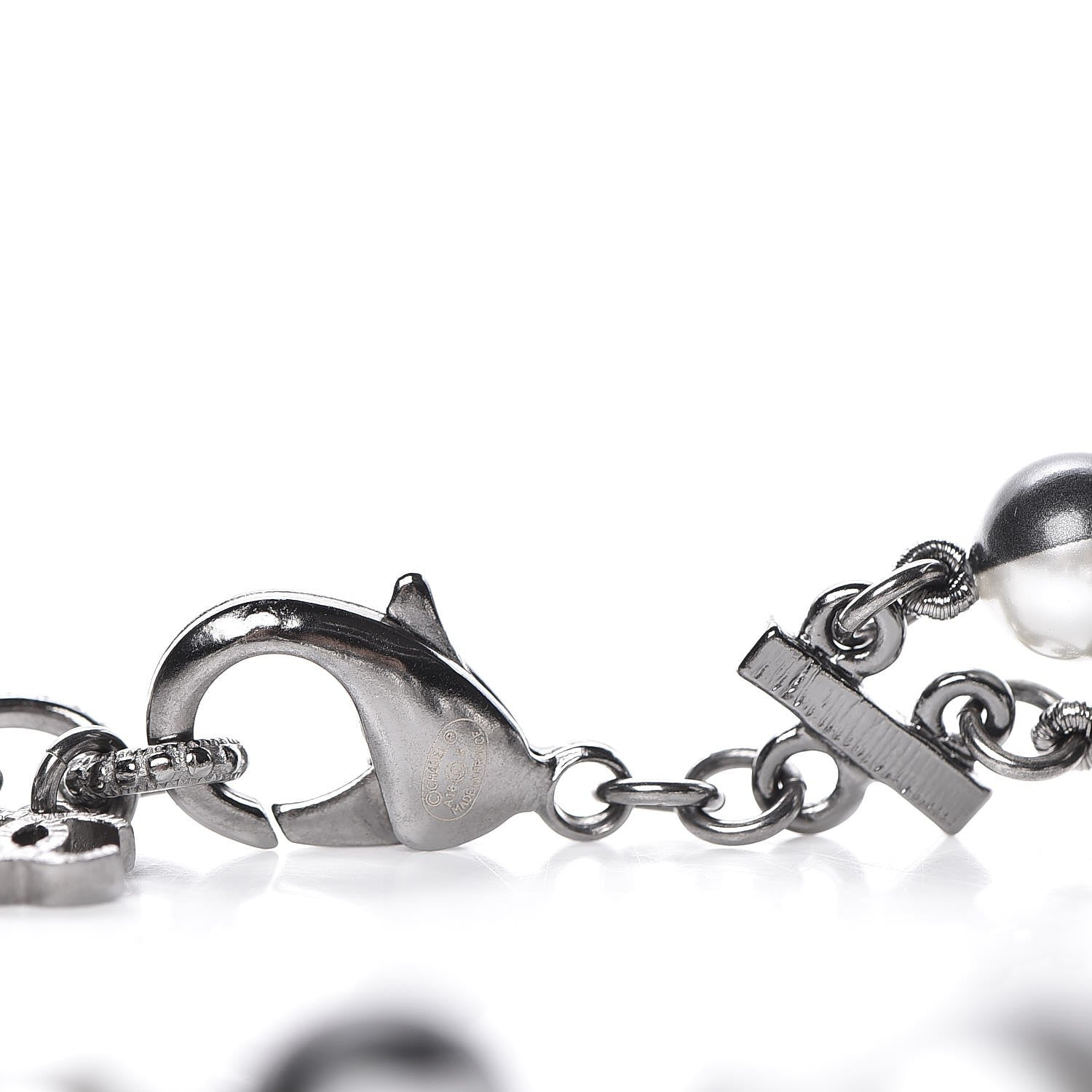 Chanel Pearl CC Long Necklace Grey 4 of 5