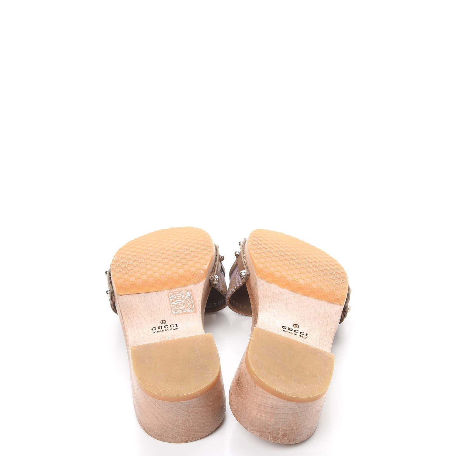 Gucci Monogram Icon Bit Wood Clogs 40 Mauve 7 of 12