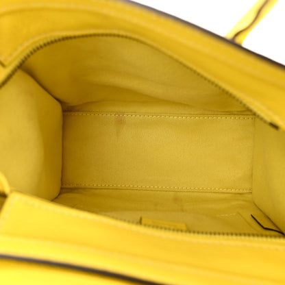Celine Drummed Calfskin Nano Luggage Citron 5 of 12