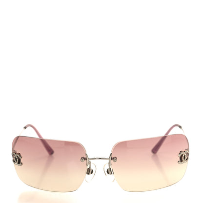Chanel Metal Crystal CC Logo Sunglasses 4017-D Pink 2 of 6