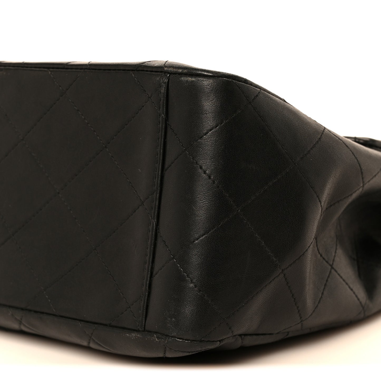 Lambskin Quilted XL Jumbo Single Flap Black