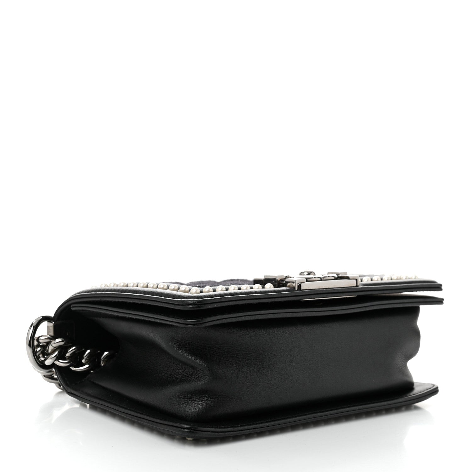 Chanel Calfskin Pearl Tweed Small Boy Flap Black 4 of 10