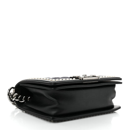 Chanel Calfskin Pearl Tweed Small Boy Flap Black 4 of 10