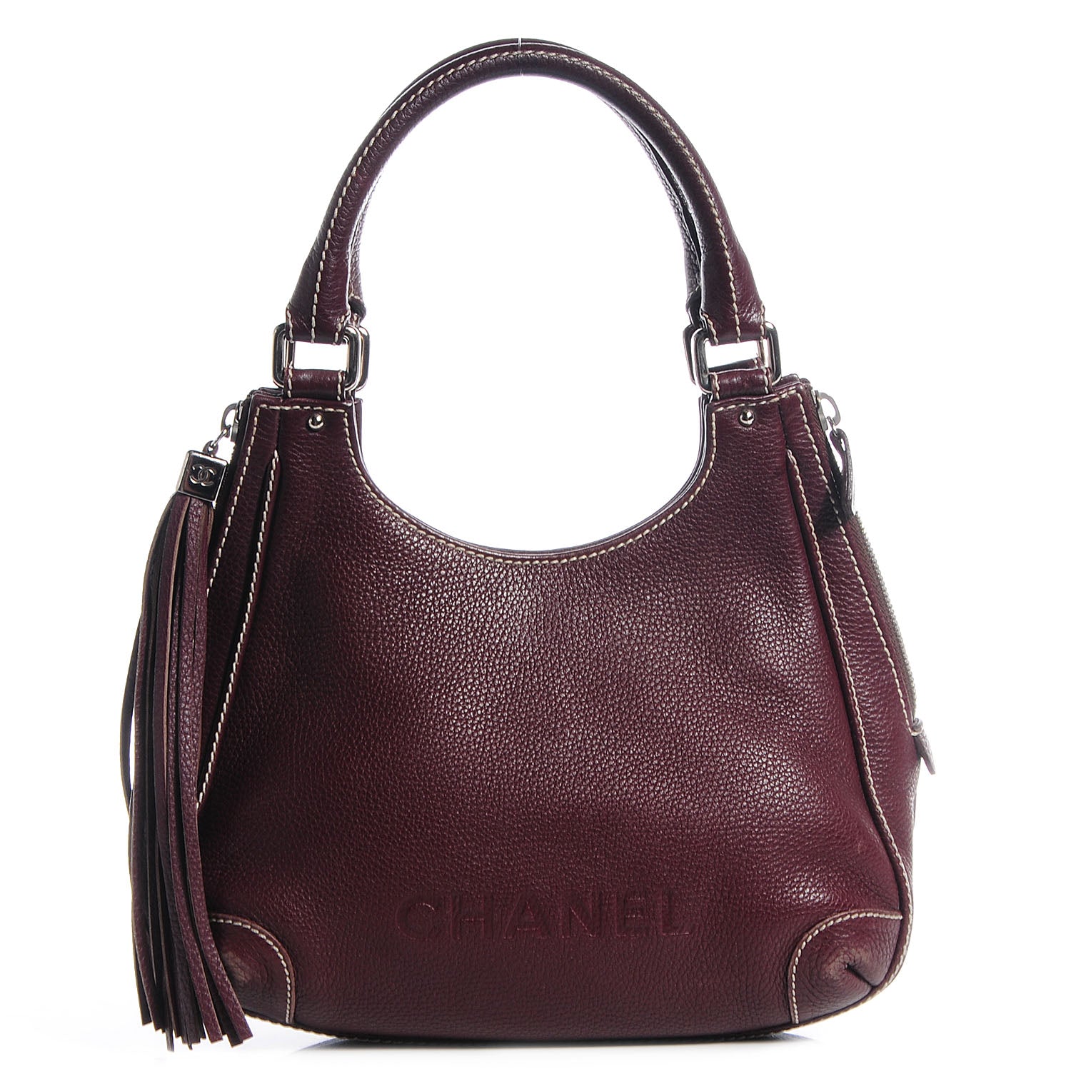 Chanel Leather Tassel Hobo Bordeaux 1 of 10