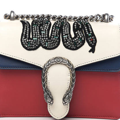 Gucci Calfskin Crystal Snake Embroidered Mini Dionysus Shoulder Bag Mystic White Hibiscus Red Blue Agata 9 of 9