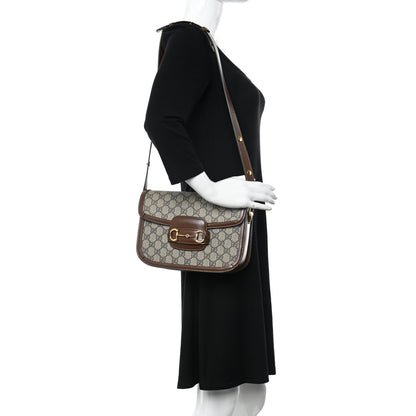 Gucci GG Supreme Monogram Horsebit 1955 Shoulder Bag Beige Brown Sugar 2 of 10
