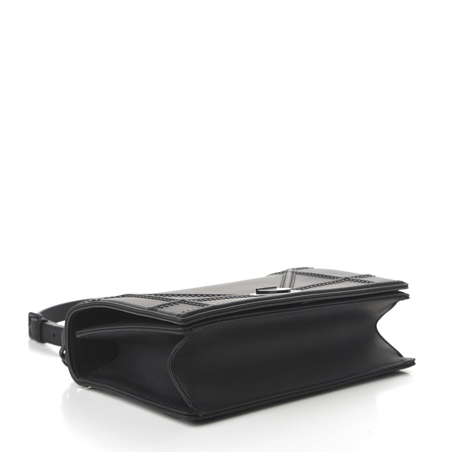 Ultra Matte Calfskin Studded Medium Diorama Flap Bag Black