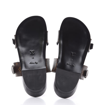 Louis Vuitton Monogram Bom Dia Mule Sandals 38 Black 5 of 8