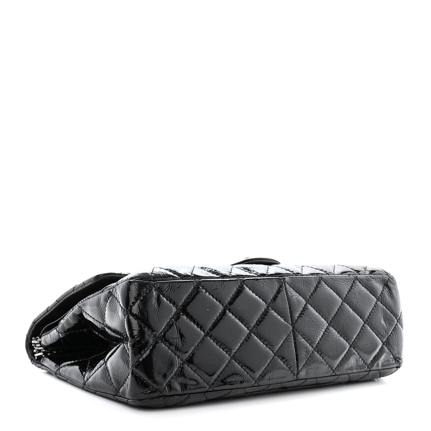 Chanel Distressed Patent Quilted 2.55 Reissue 227 Flap Black 4 of 13